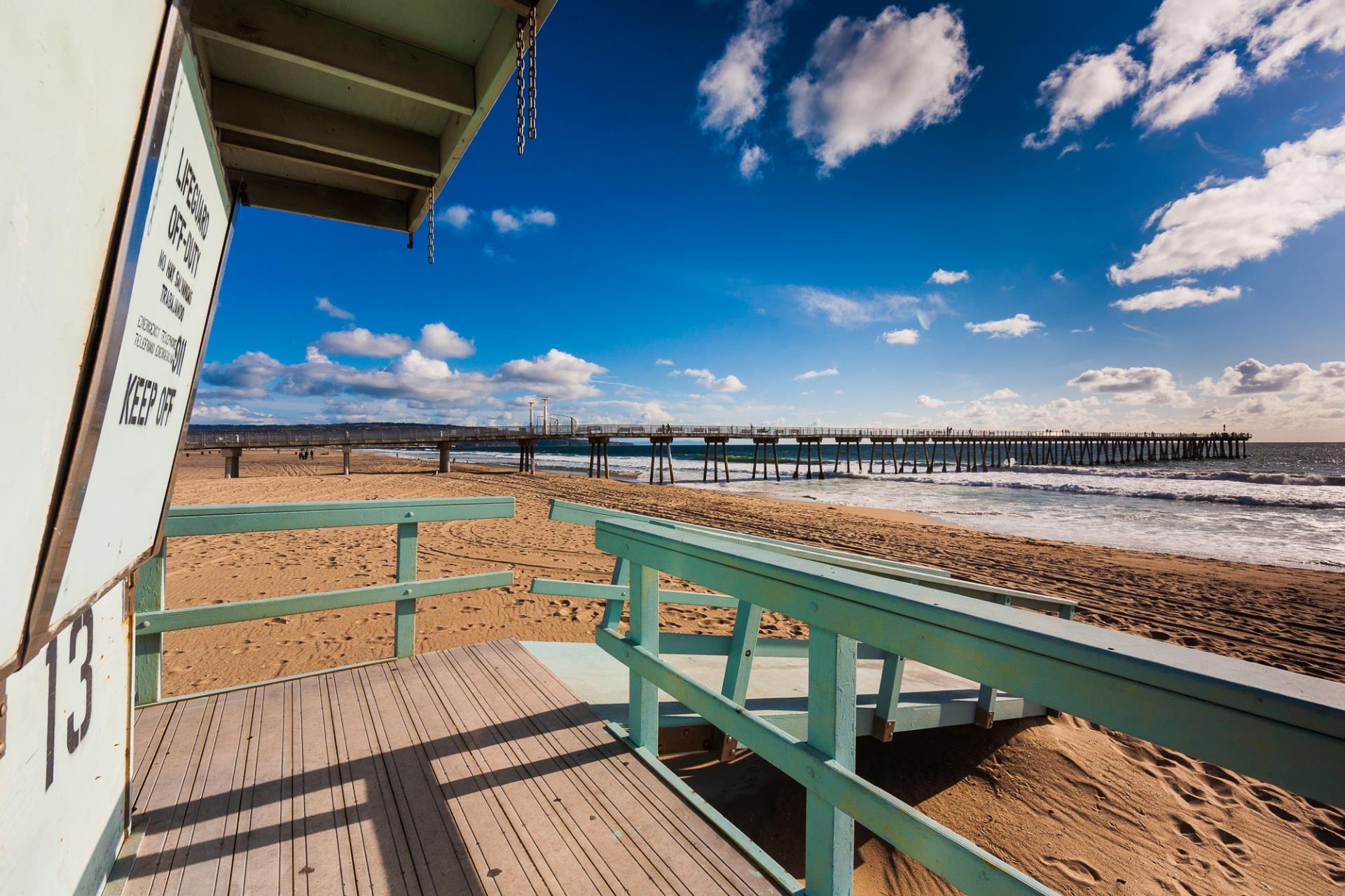 Lifeguard Tower 13 looking toward Hermosa Pier