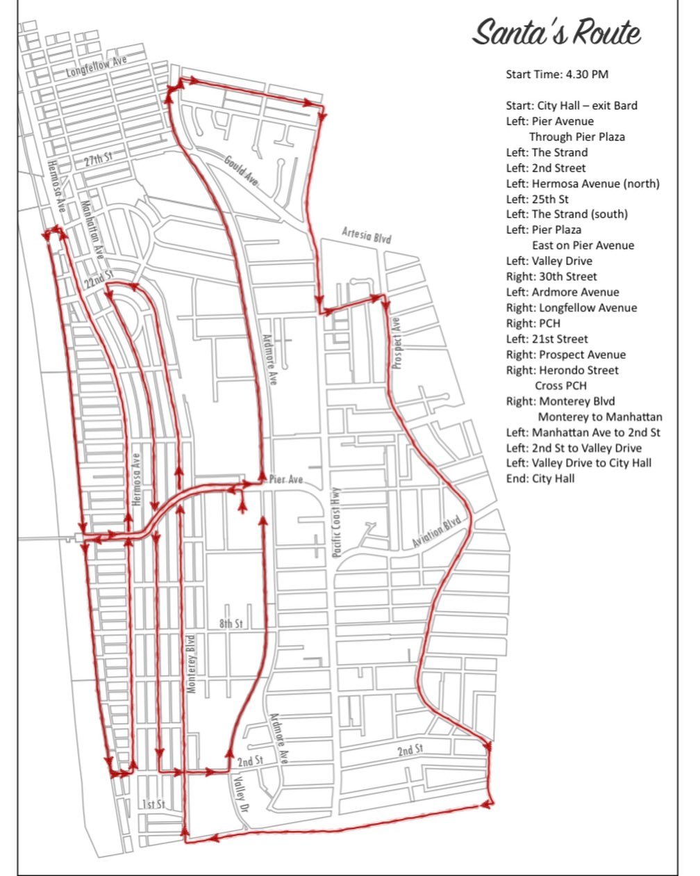 Drive By Itinerary for Santa 2021