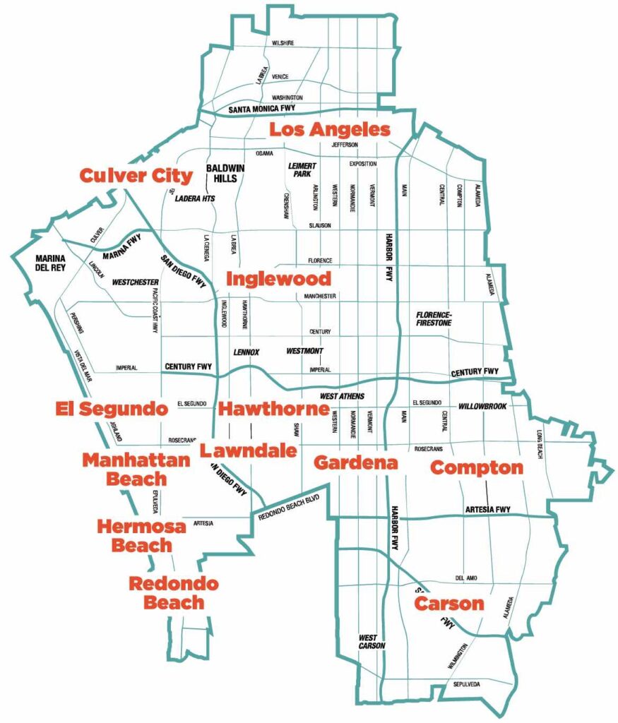 Map of Los Angeles County 2nd District